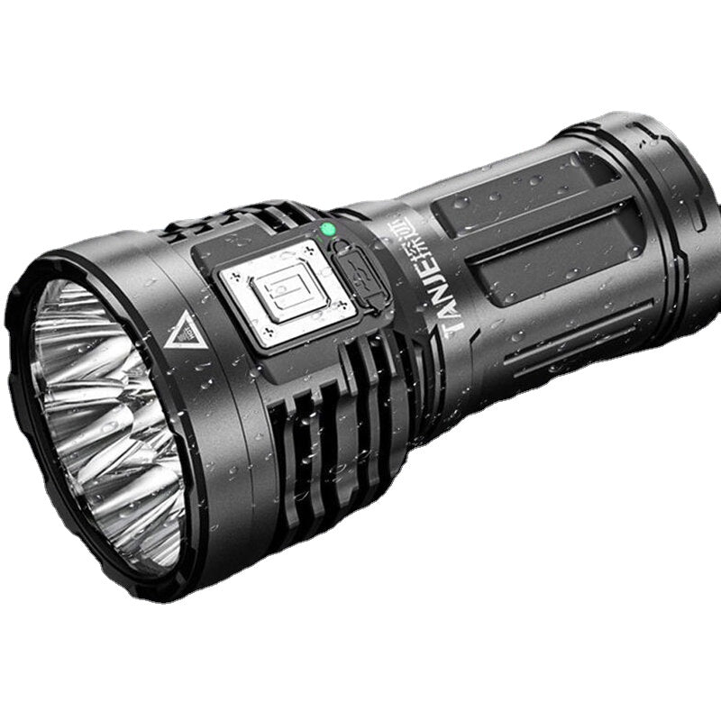 Super Bright Type-C Rechargeable ABS Housing Flashlight with 18650 Battery COB Side Light 500m Long Range Powerful LED Torch Camping Lantern