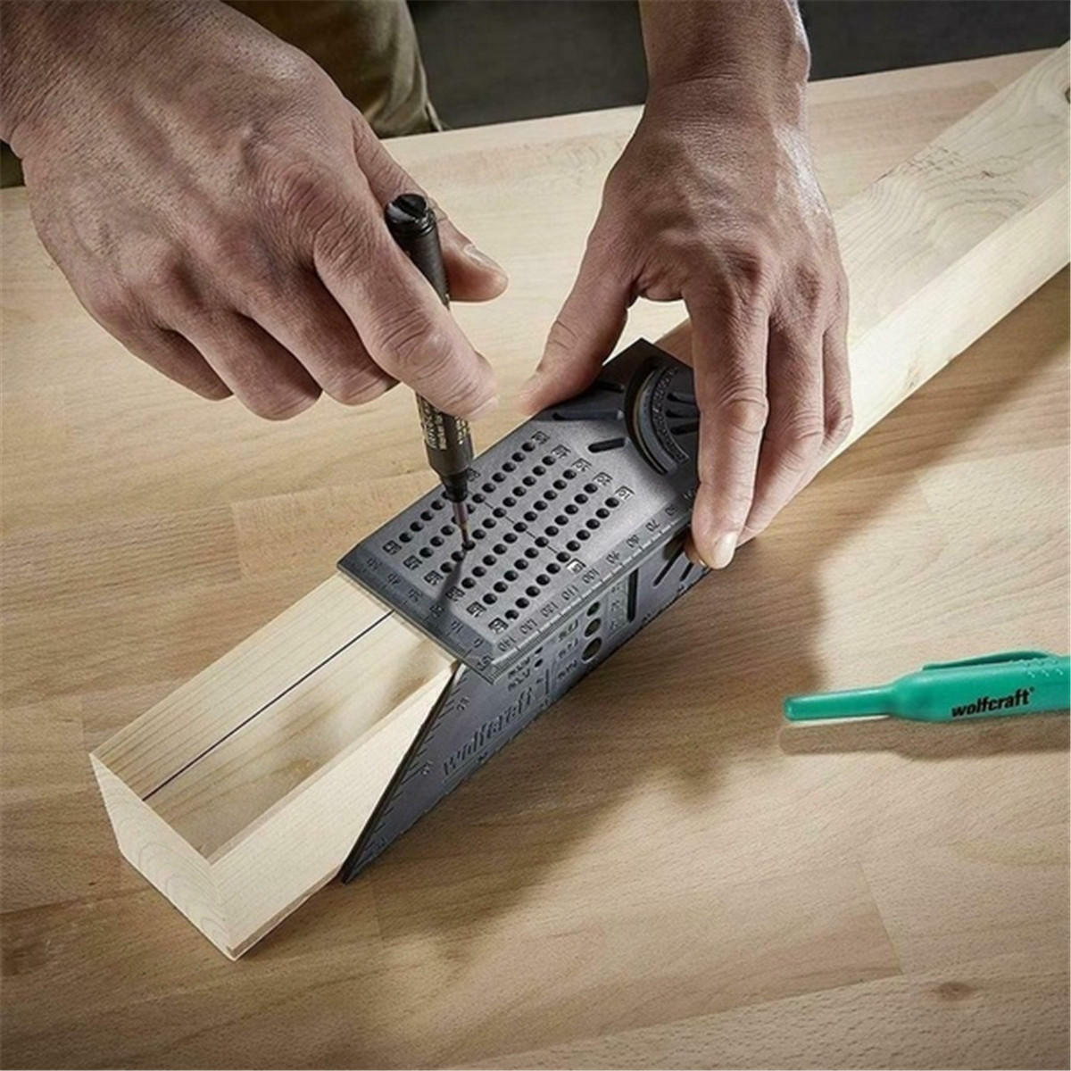 Woodworking Scribe Mark Line Gauge 100mm T-type Ruler Hole Scribing Gauge Aluminum Crossed-out Ruler Carpenter Measuring Tool