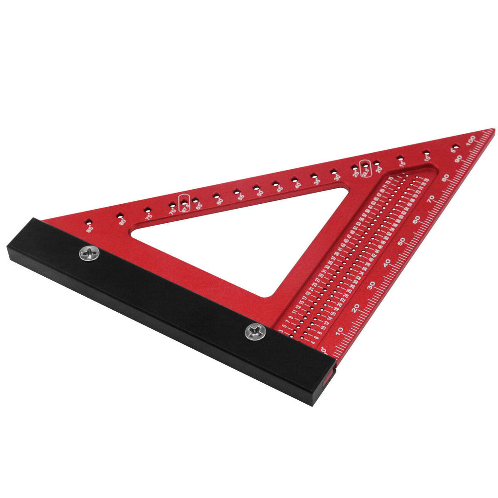 Durable Aluminum Alloy Wood Angle Ruler for Precision Measurements - 19x103 cm, Red, Eco-Friendly Packaging