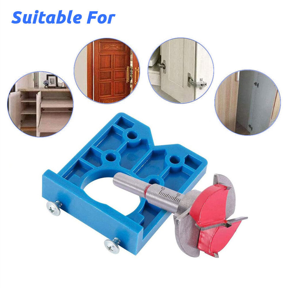 35mm Hinge Drilling Jig Set - Precision Woodworking Tool for Accurate Hole Positioning & Easy Use