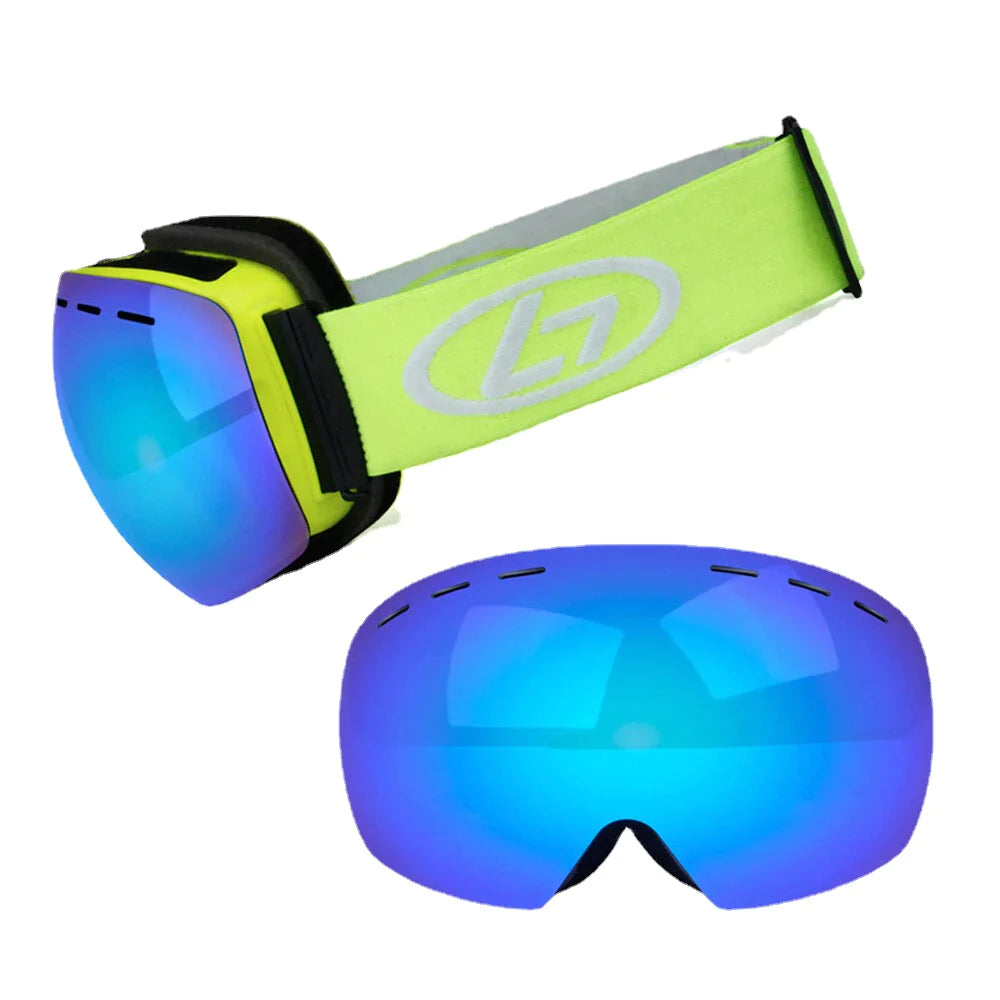 Unisex Double-layer Ski Goggles Spherical Professional Dual-lens Anti-fog Windproof Goggles