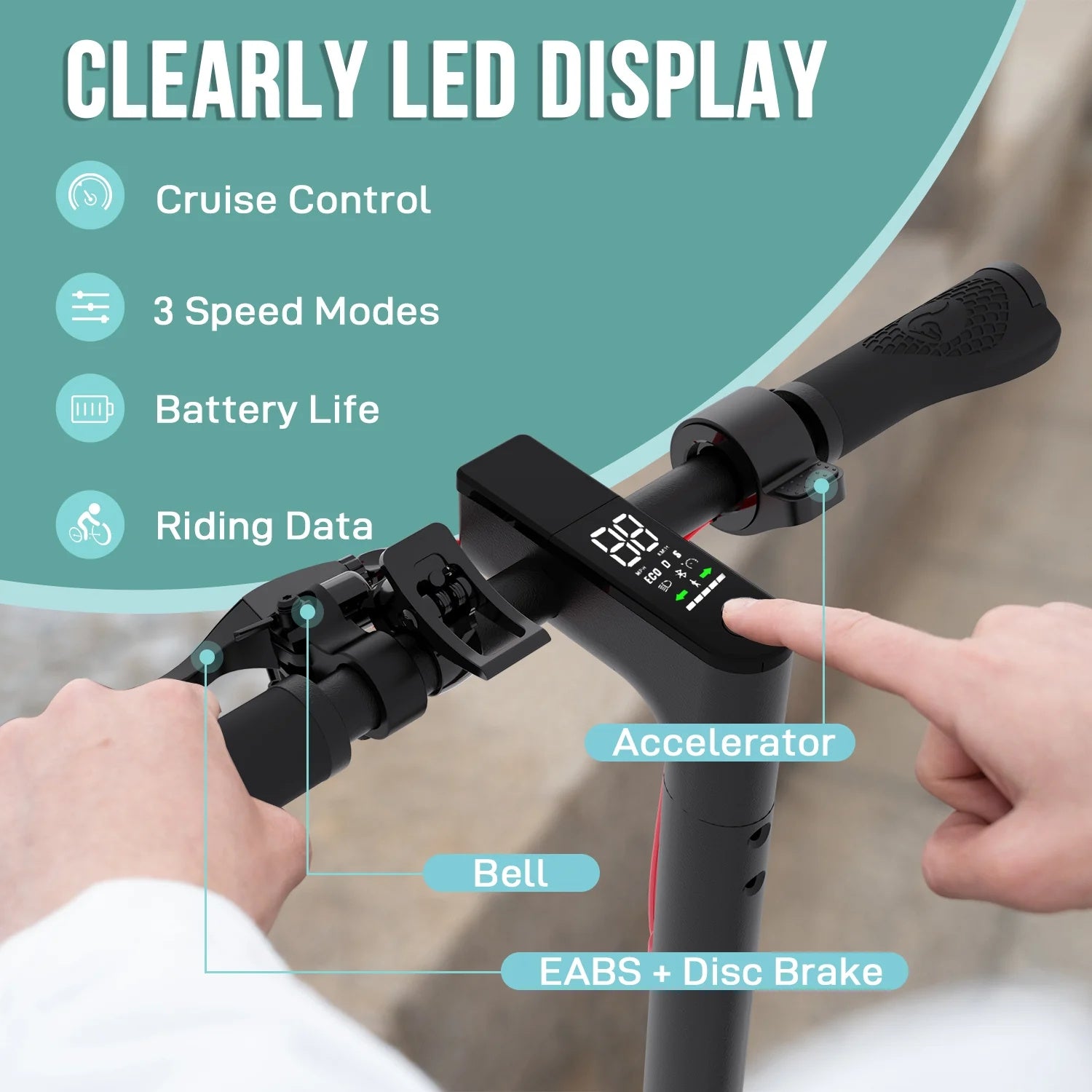Electric Scooter 36V 7.8AH Battery 350W Motors 8.5inch Solid Tires 30KM Max Mileage 120KG Max Load Folding E-Scooter
