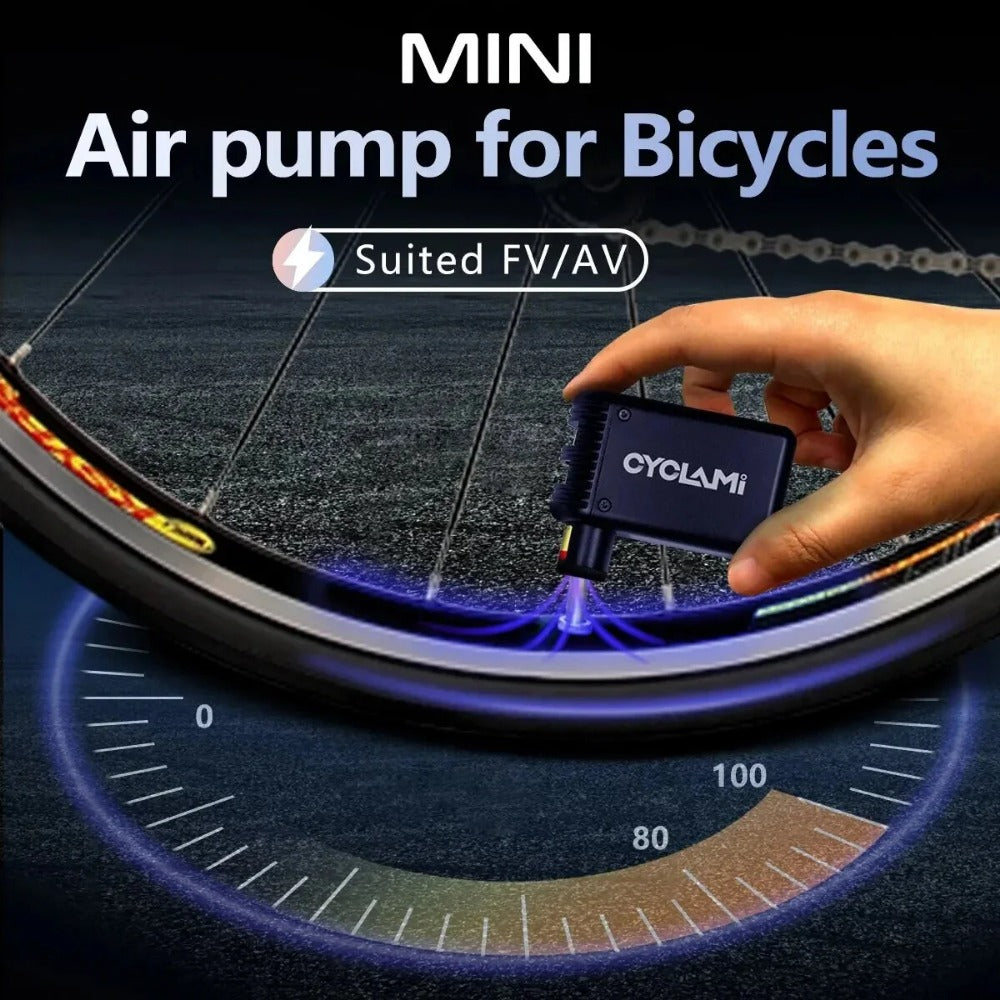 100PSI Mini Electric Bike Pump - Auto Inflator for Bicycle/Motorcycle/Ball, 110g Cordless, Overheat Protection