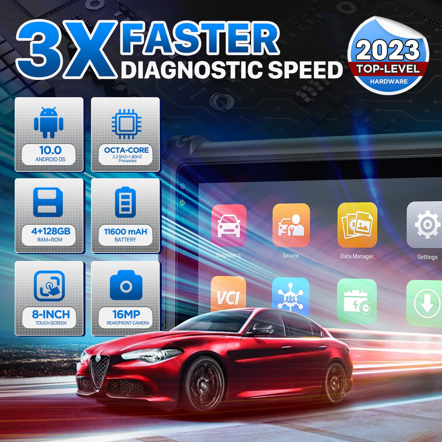 Car Diagnostic Tool OBD2 Bi-Directional Scanner All System Scan Tool ECU Coding Upgraded MK906BT MS906BT
