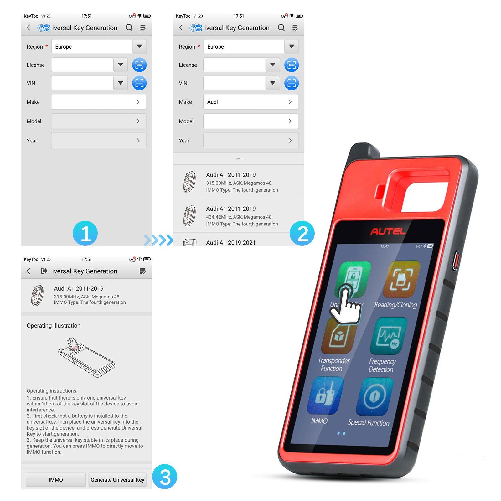 Key Fob Programmer Immobilizer Tool Key Creation IMMO Learning Chip Read Cloning Frequency