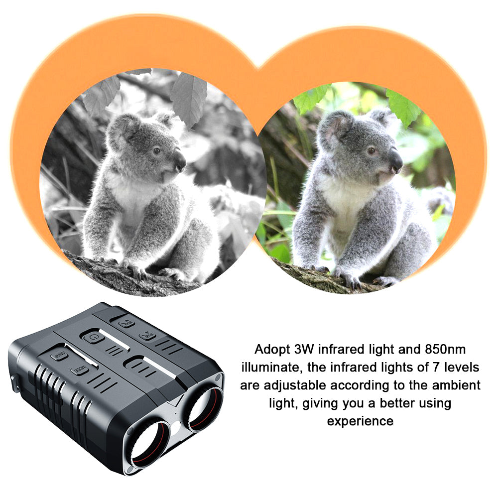 1080P Night Vision Binoculars, 5X Zoom, Rechargeable, IP54 Waterproof, 300M Range, Dual Use for Hunting & Camping
