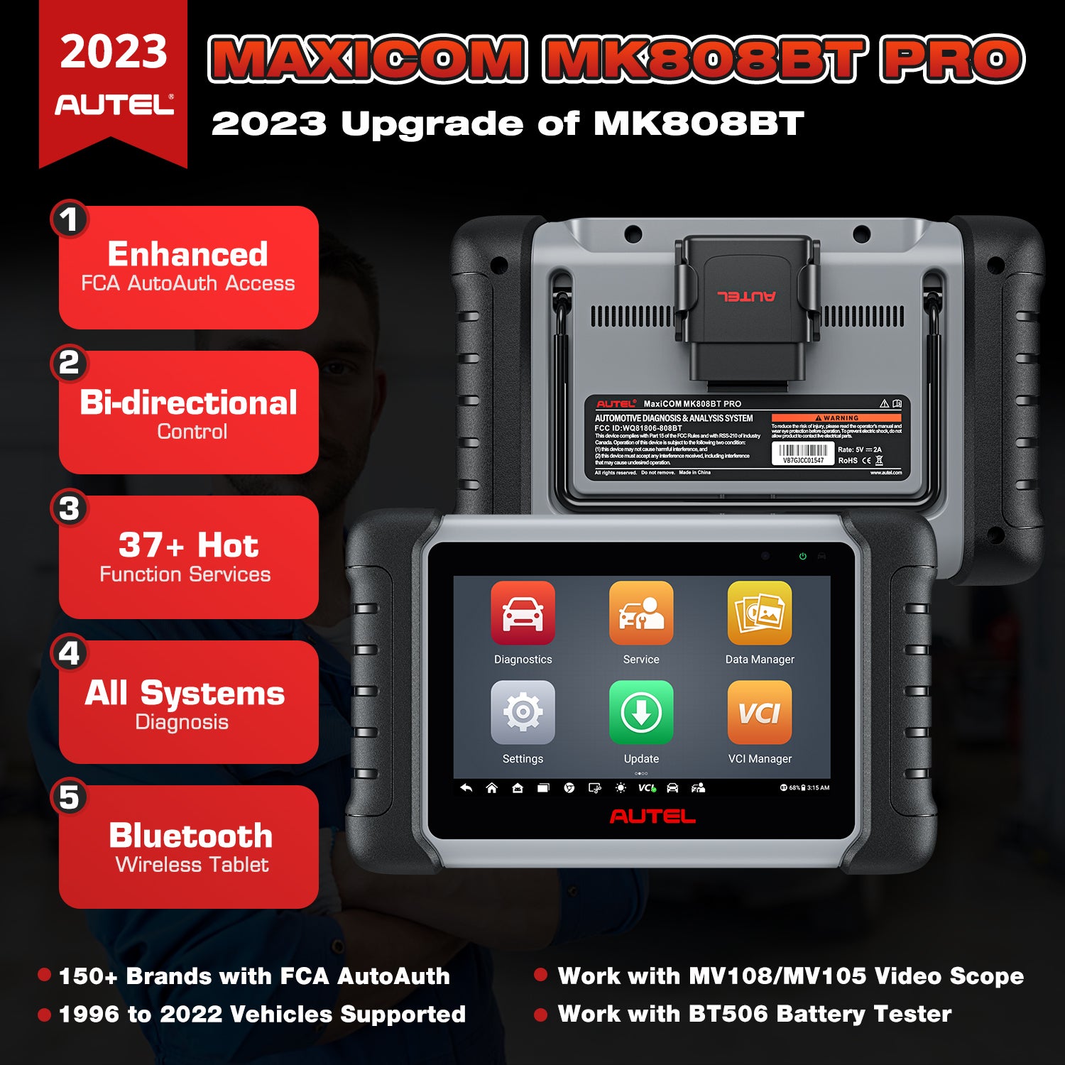 Car Bi-directional Diagnostic Tools OBD2 Scanner Code Reader All System Diagnosis PK MX808S MK808S
