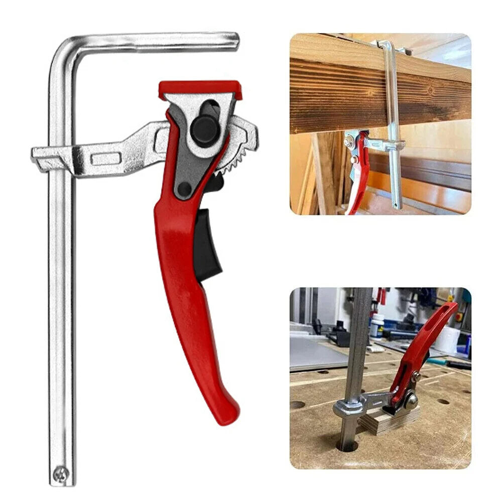 Quick Ratchet Track Saw Guide Rail Clamp for MFT Table & Festool, 120/200/300mm, Zinc Alloy & Steel, 220KG Clamping Force