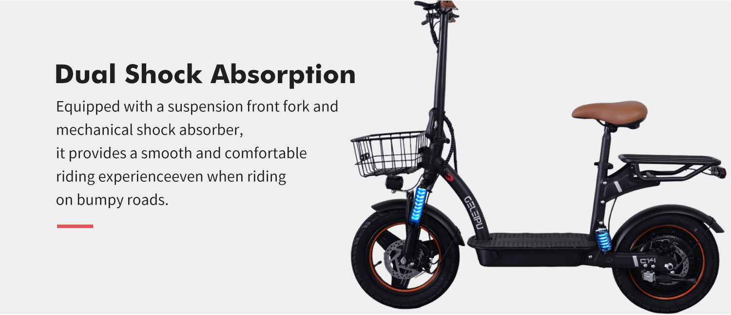 Electric Scooter w/ Seat 48V 17.5AH Battery 500W Motor Recommended Top Speed 25KM/H 14inch 100KM Max Mileage 120KG Max Load E-Scooter