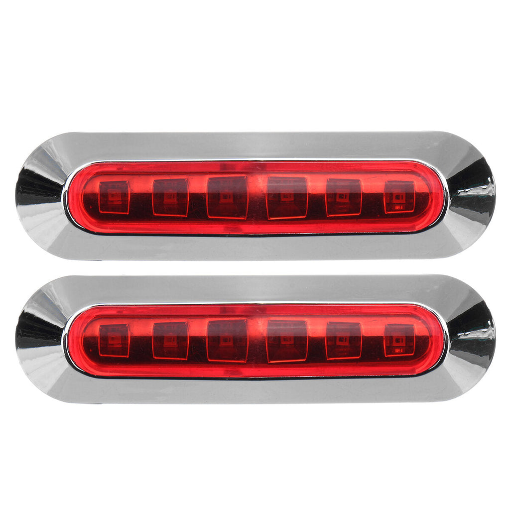 2PCS 6LED Side Marker Lights Lamp 12V 24V for Truck Trailer Caravan Lorry Van