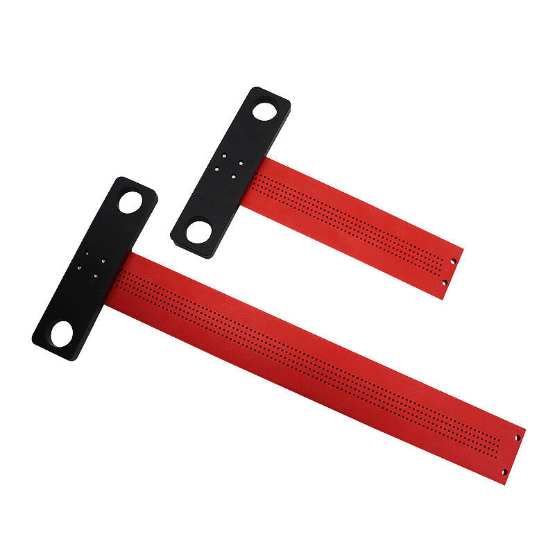 6/12 Inch Woodworking T-Ruler - Aluminum Alloy Hole Marking Tool for Accurate Drawing and Measurement