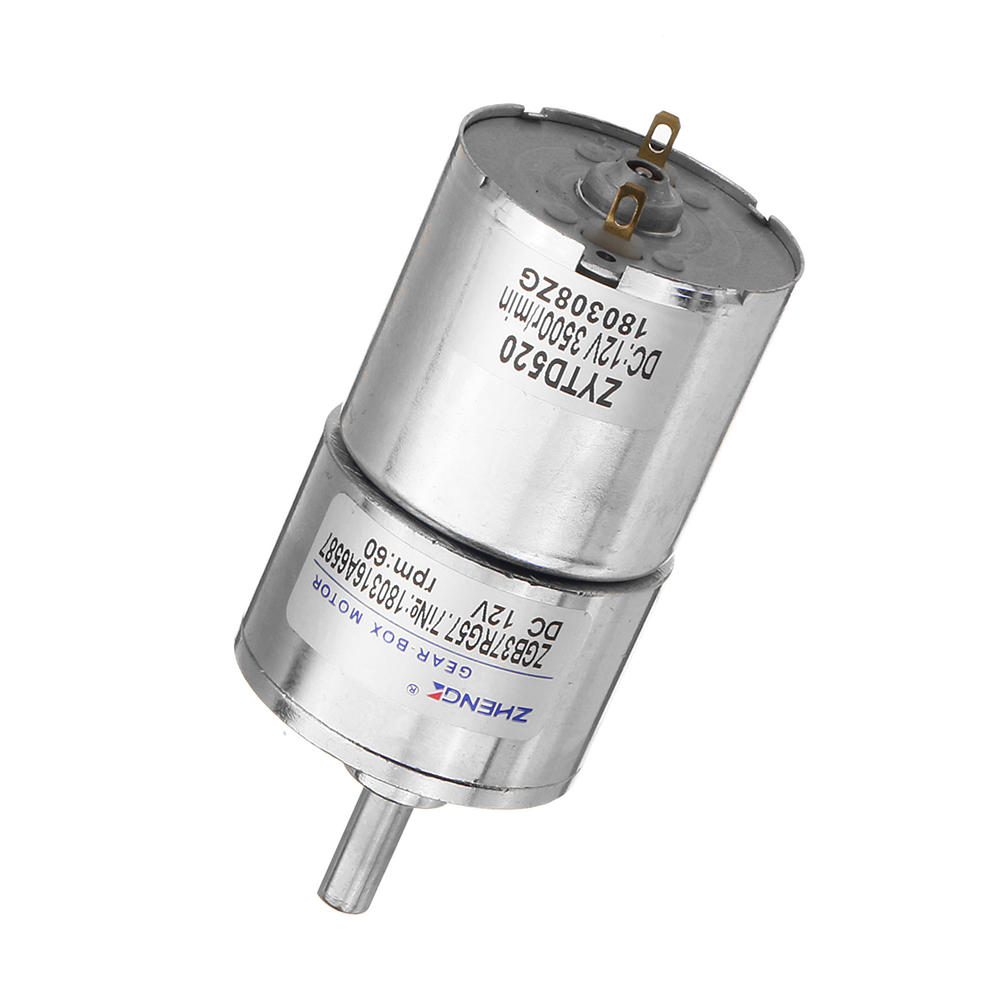 12V 60rpm Reduction Motor DC Gear Motor 37mm Eccentric Shaft Output