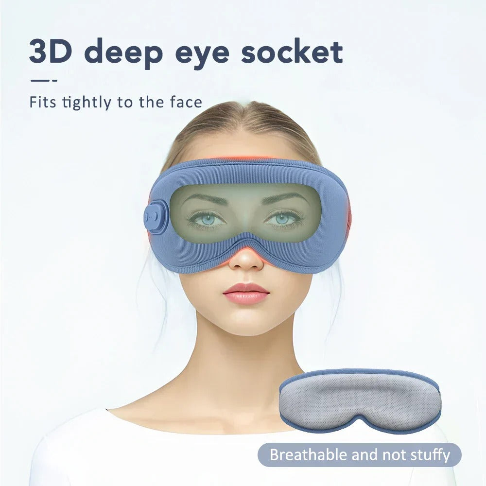 Electric Graphene Heated Eye Mask with 5 Vibration Modes, 3-Level Temperature, and 3D Design for Relaxation and Sleep