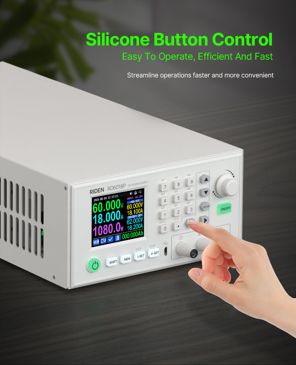 1080W Completed Set 60V 18A AC to DC Digital Adjustable Lab Bench Power Supply for Repair CNC Adjustable DC Regulated Power Supply