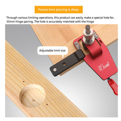 35mm Hinge Hole Opener - Durable Aluminum & Stainless Steel, Integrated Positioning, Easy to Use for Woodworking Projects