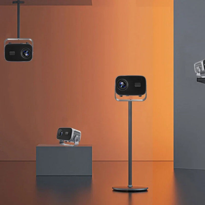 Mini LED Projector, Android 11.0, 1080P, Dual 5G WiFi, 390 ANSI Lumens, 160" Screen, Portable Outdoor Movie Theater