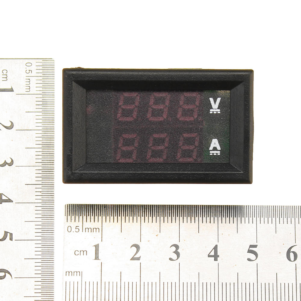 10pcs Mini Digital Voltmeter Ammeter DC 100V 10A Voltmeter Current Meter Tester Blue+Red Dual LED Display