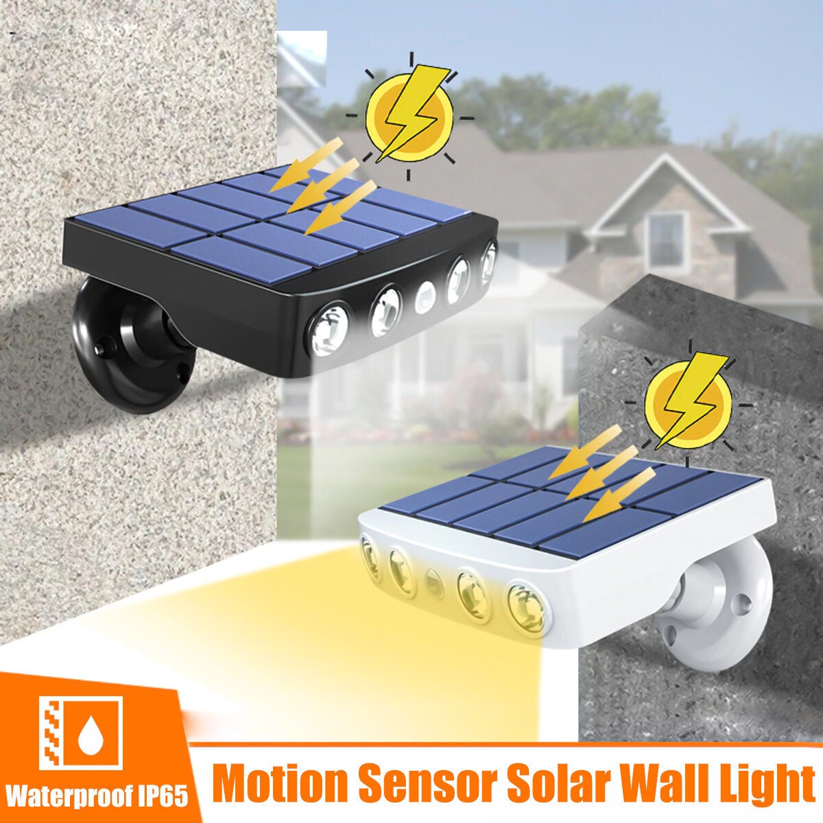 LED Solar Powered Wall Light IP65 Waterproof Outdoor Garden Light PIR Human Body Motion Sensor with Bracket for Path Street Light