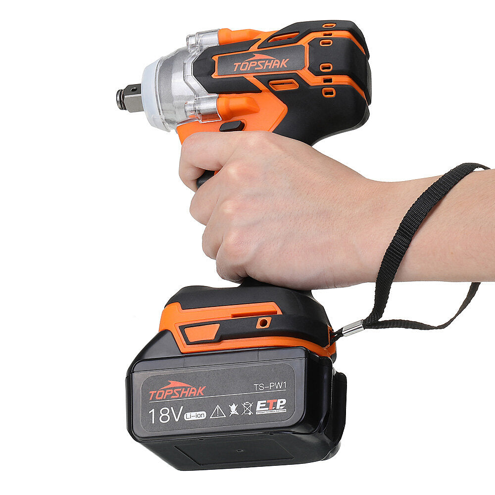 Brushless Impact Wrench LED Working Light Rechargeable Woodworking Maintenance Tool