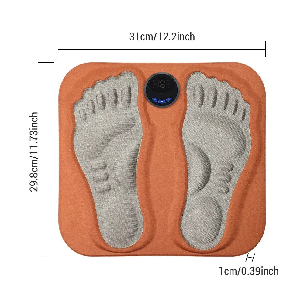 3D Foot Massager Pad with 8 Modes, 29 Intensities, RF Remote, Ergonomic Design for Relaxation & Slimming - Orange