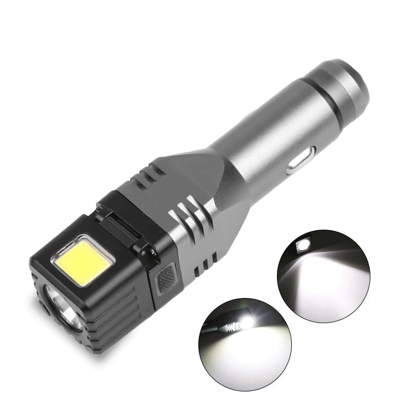 Quick Charge 3.0 Car Charger & USB Rechargeable EDC LED Flashlight XPG LED+COB 300LM Mini Torch Camping Light