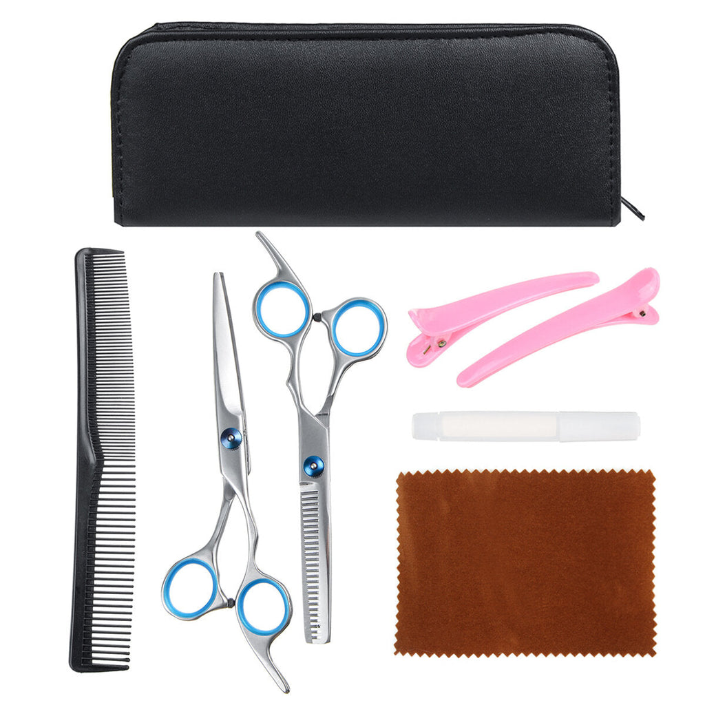 6Pcs Pet Dog Cat Grooming Scissors Set Straight Curved Thinning Shears Kit