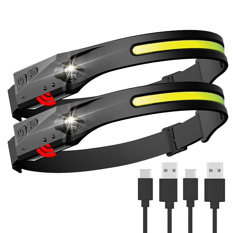 Trend Cob Headlights Outdoor Household Portable LED Headlight with Built-in 1200mah Battery USB Rechargeable Head Lamp