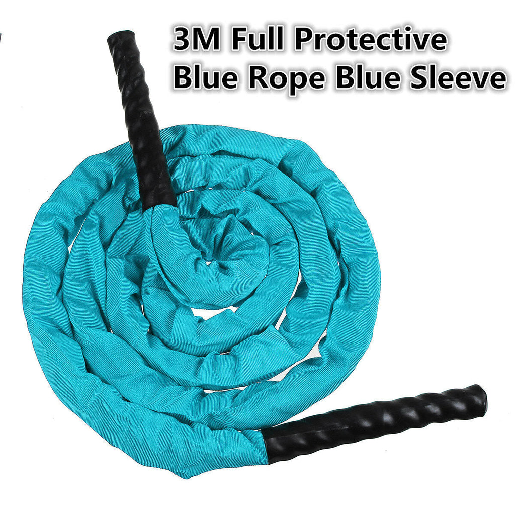 3-Colors 25mm Dia. Fitness Heavy Jump Rope 300CM Weighted Battle Skipping Ropes Power Improve Muscle Strength Training Rope