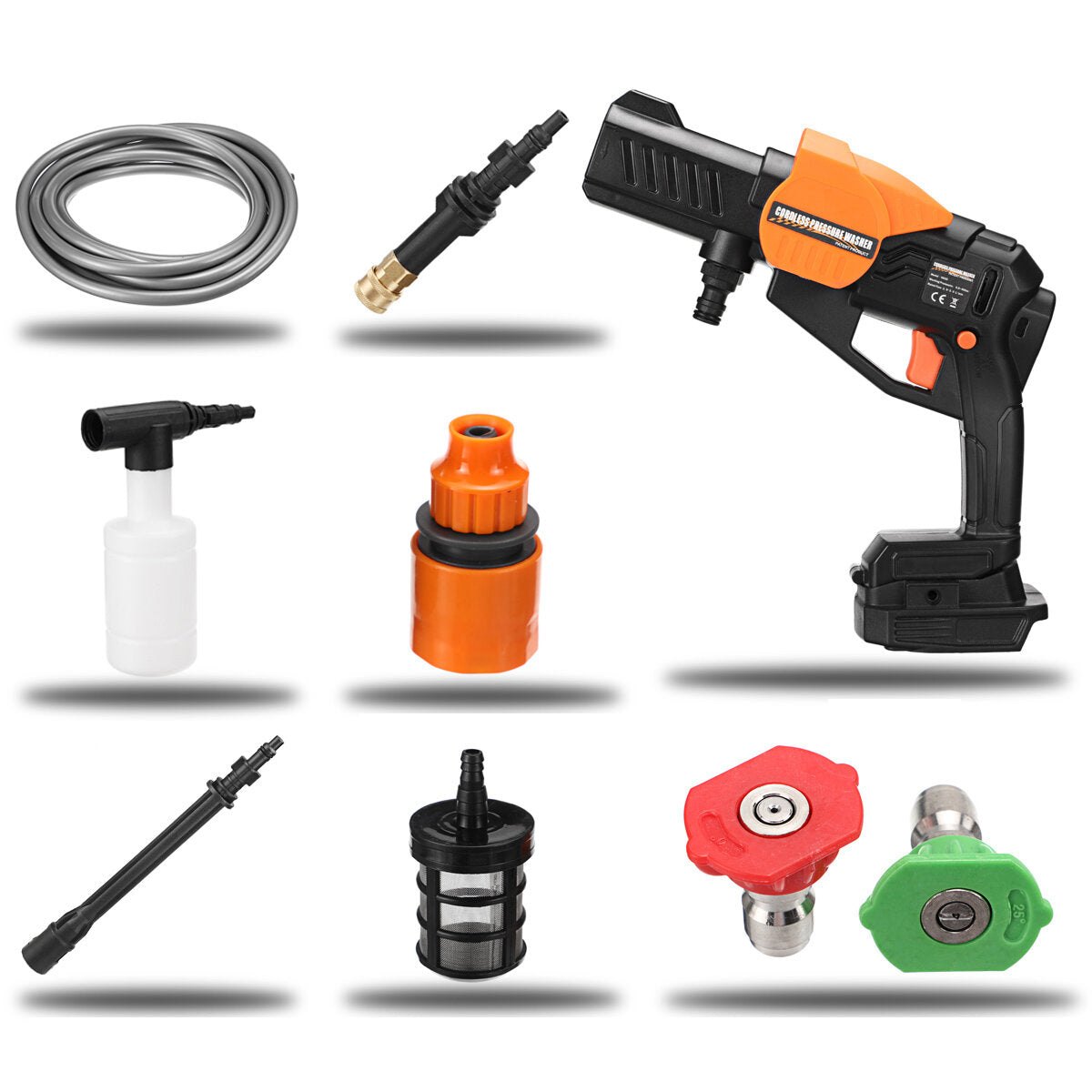 24V 300W Cordless High Pressure Washer 1000mAh Car Washing Machine Spray Guns Water Cleaner W/ Battery For Makita