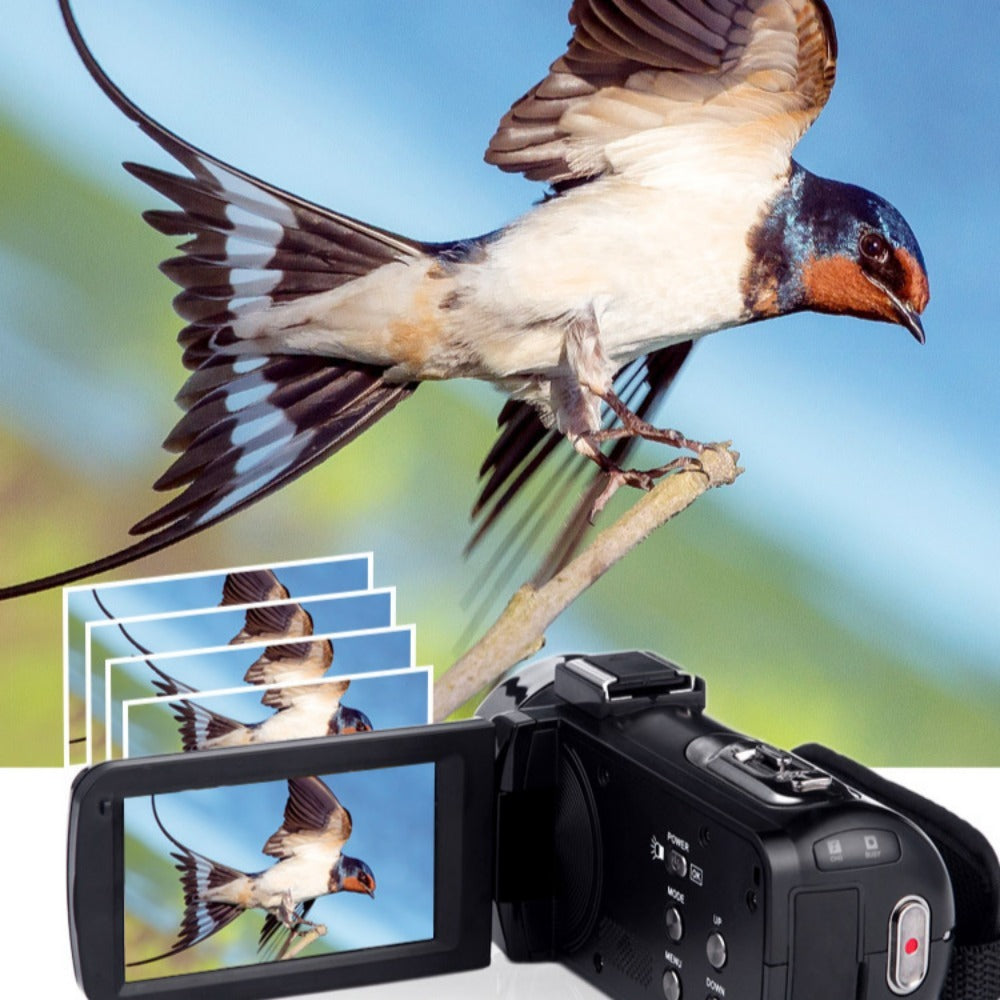 4K Ultra HD Camcorder with 48MP, 18x Zoom, Night Vision, Remote Control, and HDMI Output - Perfect for Videos & Photos