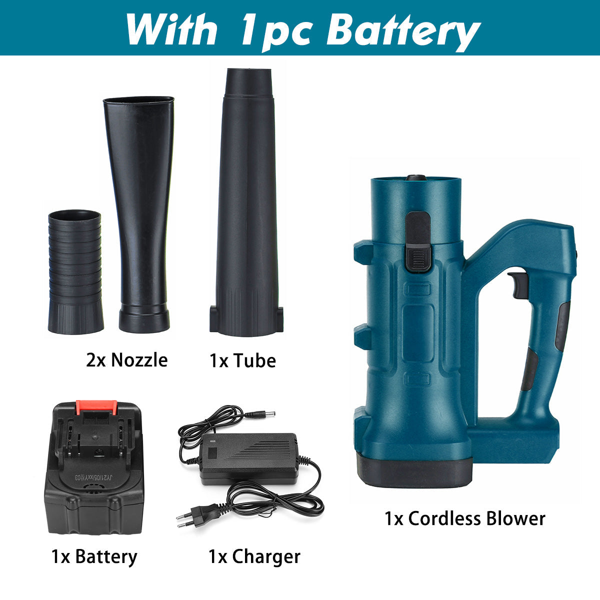 2500W 388VF Cordless Electric Air Blower Handheld Leaf Blower Dust Collector Sweeper Garden Tool