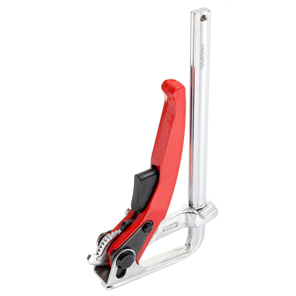 Forging Rail F Clamp - Quick Fixation Tool for MFT Table & Guide Rails - Metal, Red/Silver, Ideal for Woodworking DIY