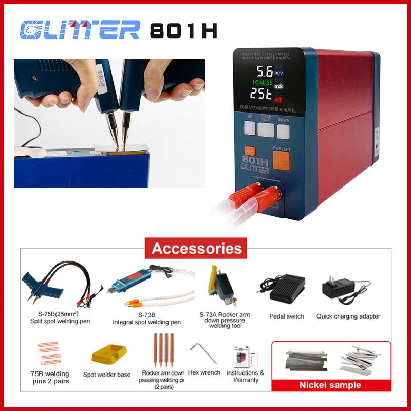 Dual-Mode Spot Welding Tool for Nickel-to-Nickel & Pure Nickel, High-Energy Double Pulse & Ultra-Low Internal Resistance
