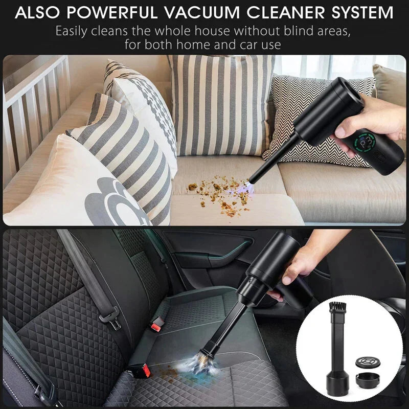 2-in-1 6000mAh Cordless Air Duster & Vacuum - Digital Display, for Keyboard/Computer/Car Cleaning