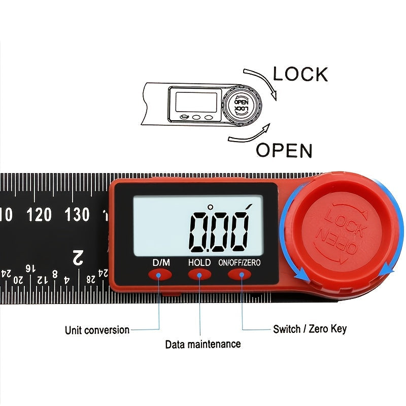 2-in-1 Digital Angle Finder Protractor Measuring Tool For Woodworking DIY