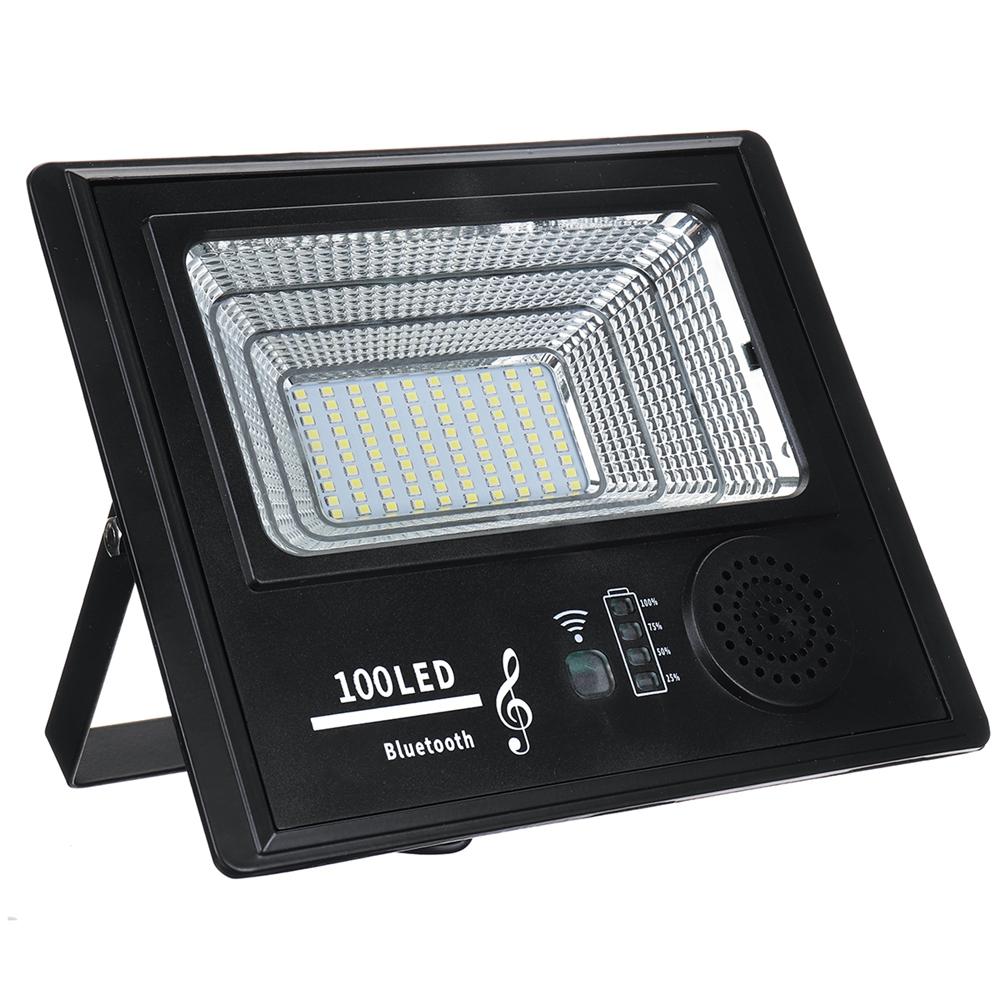 Bright Solar Powered 100 LED Flood Security Light Dimmable with Remote Controller for Garden Wall Outdoor