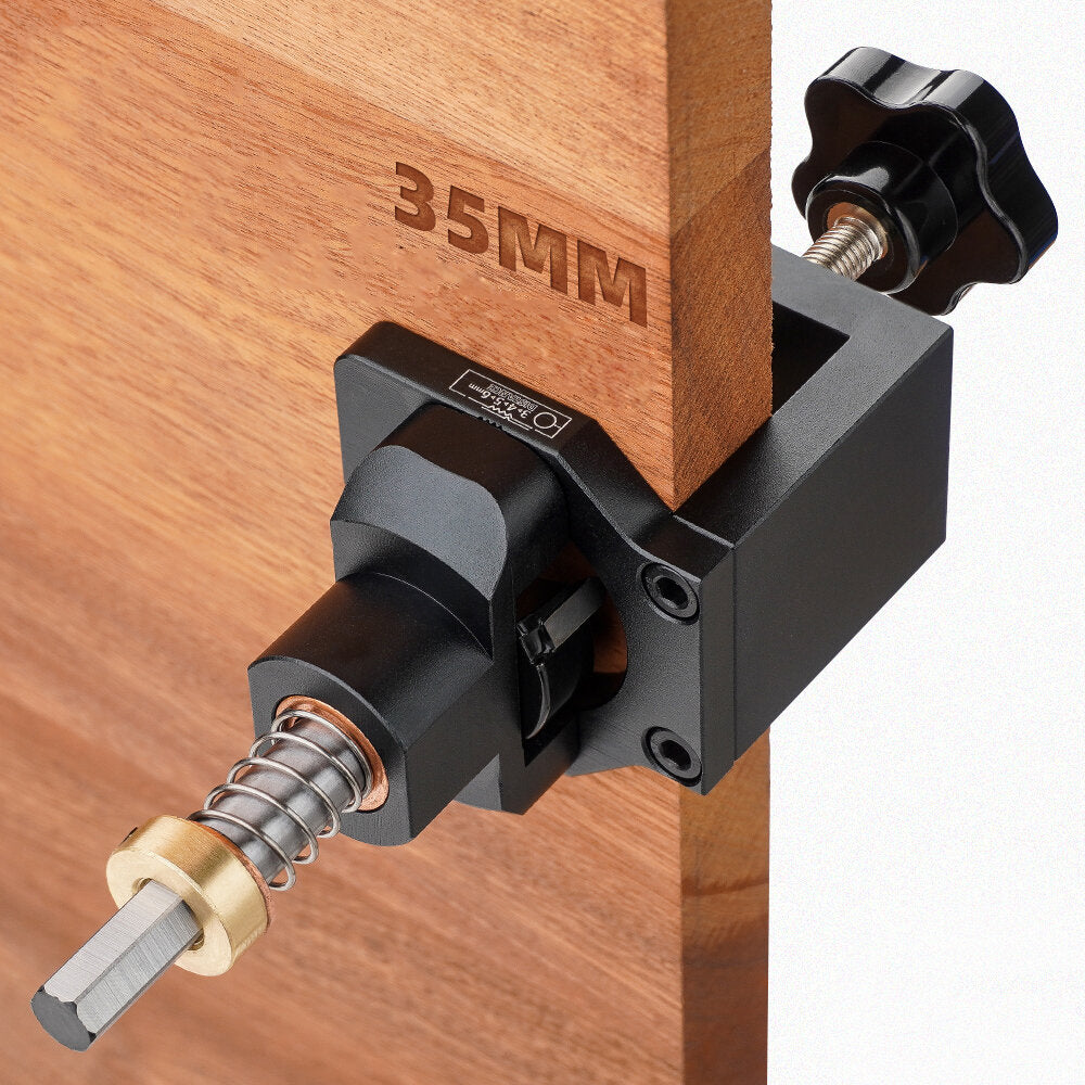 35mm Hinge Jig Drill Guide Locator Kit with Clamp - Aluminum Alloy Hole Punch for Cabinet Door Installation