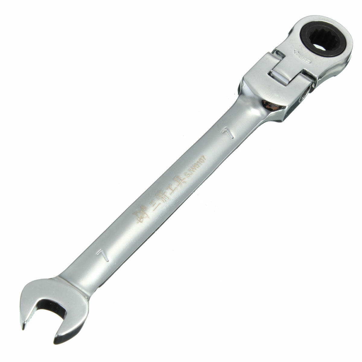 Flexible Pivoting Head Ratchet Combination Spanner Wrench Garage Metric Tool 6 Size