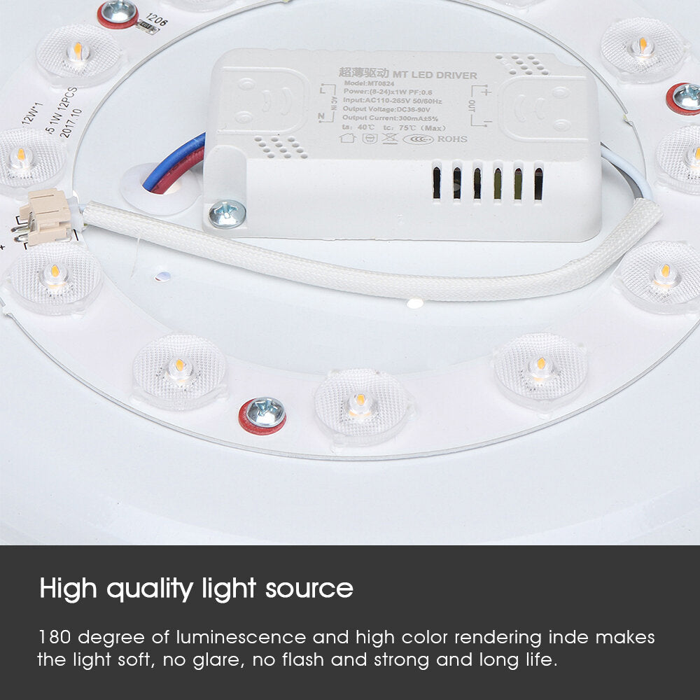 12W LED Circular Ceiling Down Light Round Flush Mount Fixture Pendant Panel Lamp