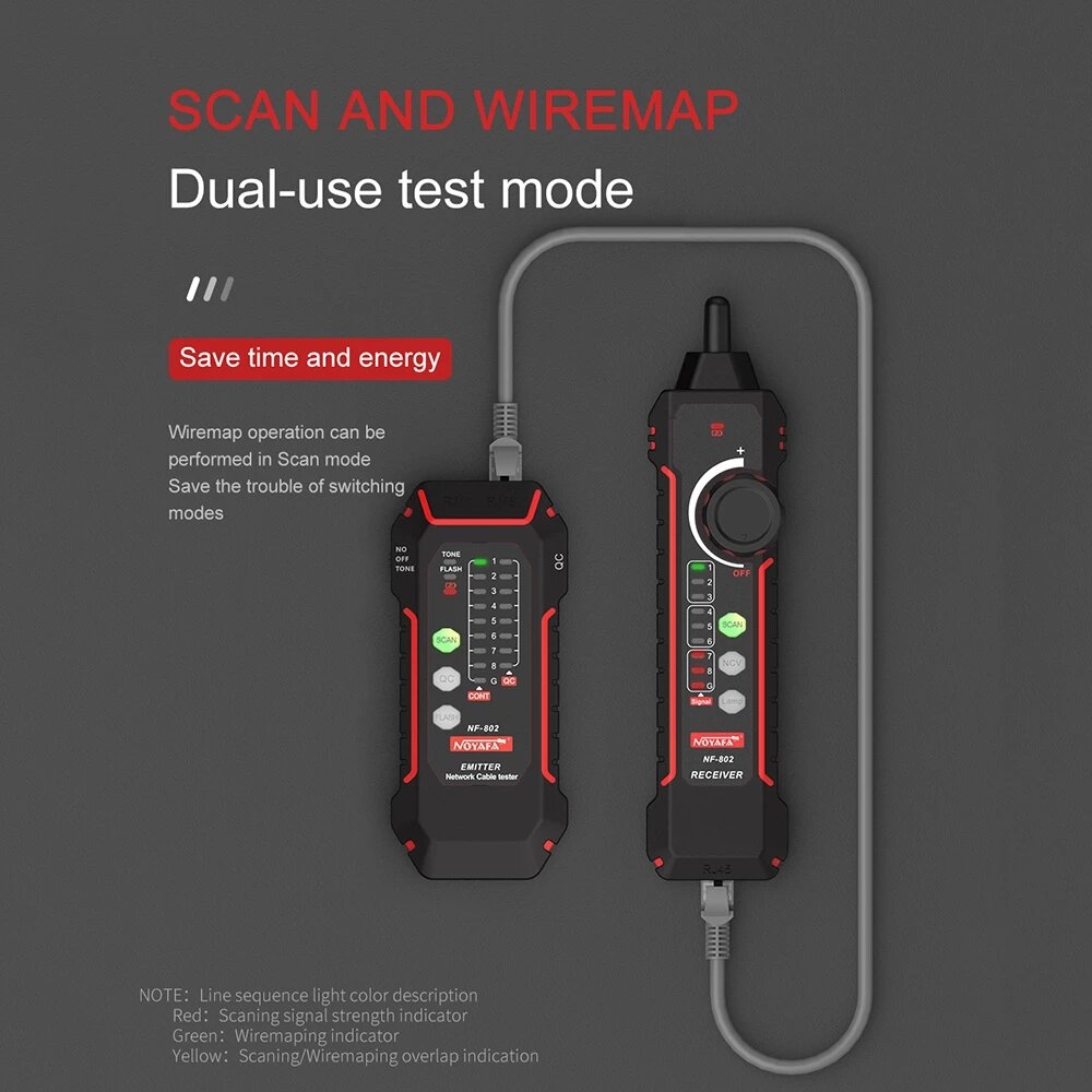 Multi-function Network Cable Tester Tracker RJ11 RJ45 CAT5 CAT6 LAN Ethernet Phone Wire Finder POE Test