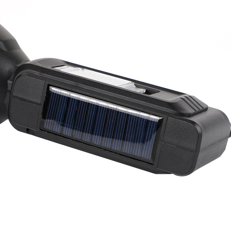7LED Solar Rechargeable Portable Flashlight with COB Side Light USB Charging Super Bright LED Torch Search Light for Outdoor Camping Working Emergency