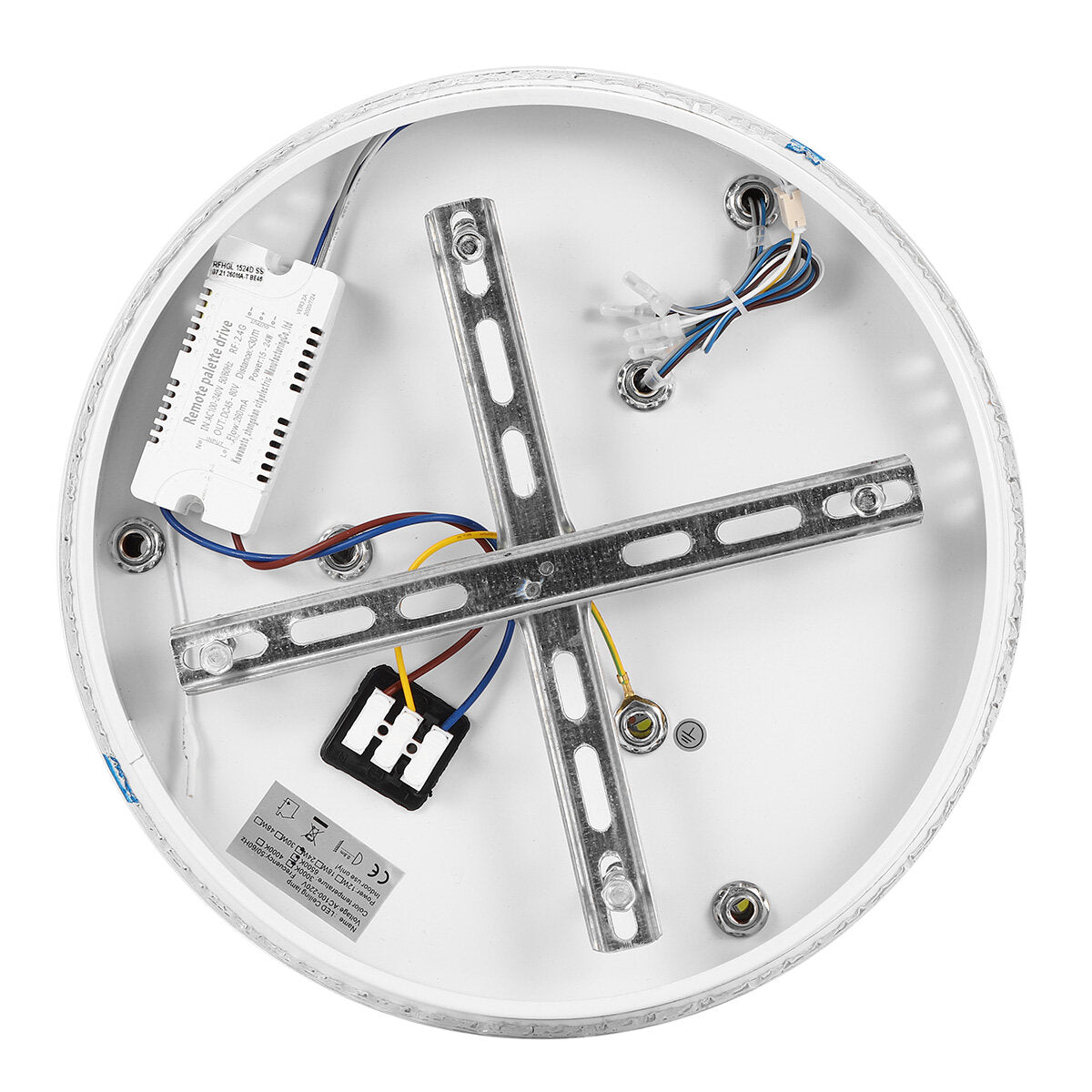 24W/48W Chandelier Crystal Stepless Dimming LED Round Ceiling Light Remote Control Fixture Decor AC100-240V