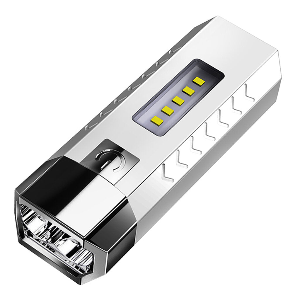 2*LED+5*COB Three Light Sources Flashlight 18650 USB Rechargeable Portable Waterproof Led Torch With Power Bank Function