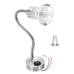 12V Flexible LED Reading Spot Light Bedside Wall Lamp For RV Boat Caravan Motorhome