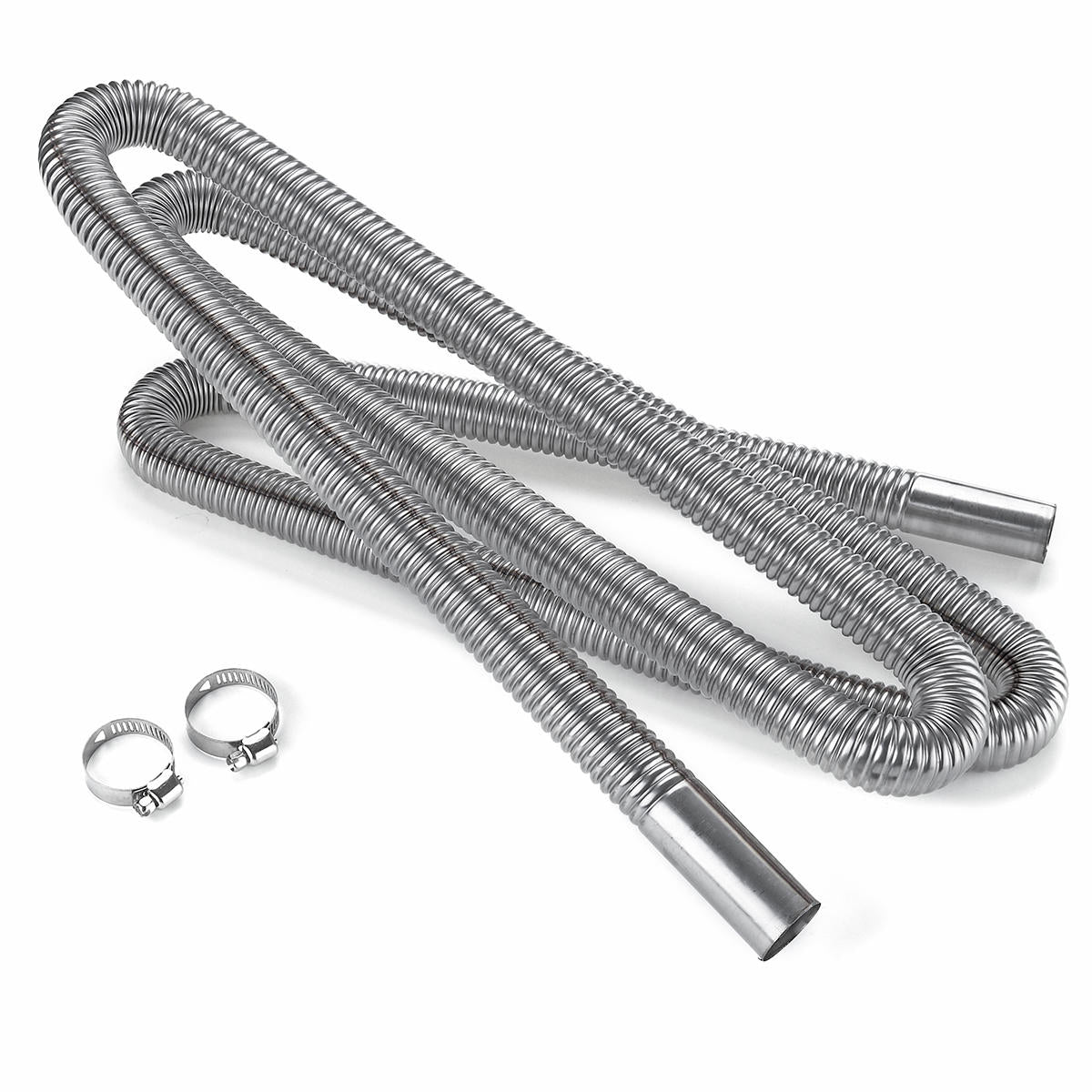 Stainless Steel Exhaust Muffler Pipe Car Parking Air Heater Tank Diesel Gas Vent Hose 250cm