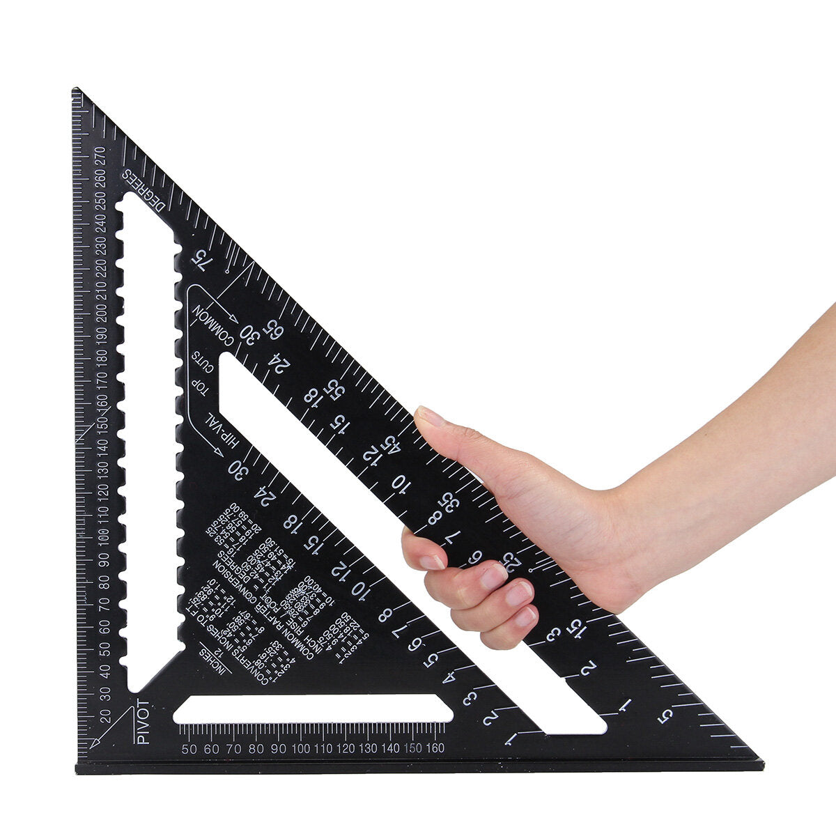 43X30X30cm Imperial Aluminum Alloy Triangle Ruler Black Triangular Ruler