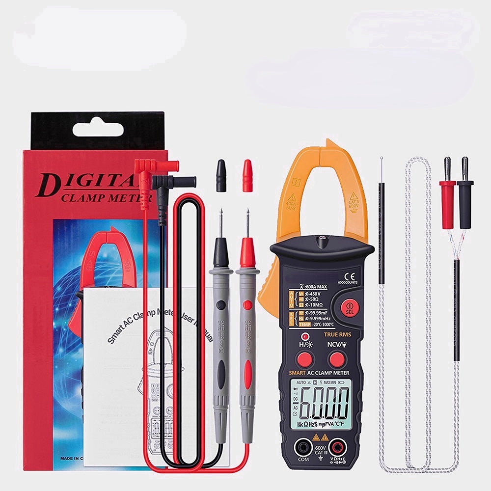 Digital Clamp Multimeter 6000 Counts Professional True RMS AC/DC Voltage Current Tester