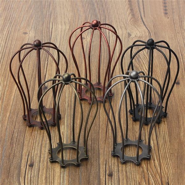 175MM DIY Vintage Pendant Trouble Light Bulb Guard Wire Cage Ceiling Hanging Lampshade