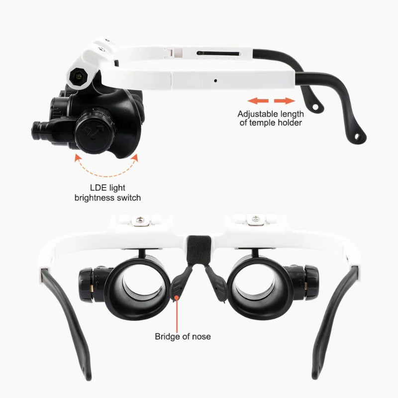8X/15X/23X Mini Foldable Magnifier With LED Light Stand Optical Instruments