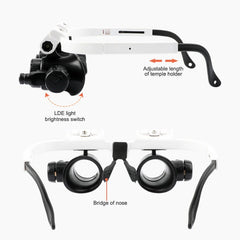 8X/15X/23X Mini Foldable Magnifier With LED Light Stand Optical Instruments